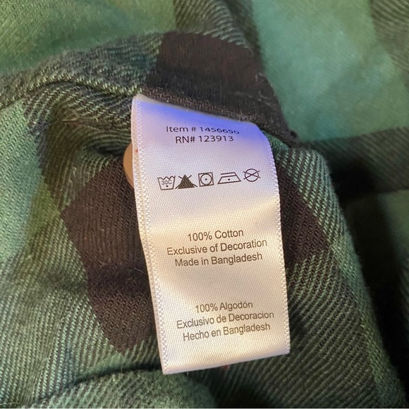 Jacks MFG Heritage Flannel Shirt Men’s Medium Green Black Plaid Cotton Button Up - Picture 7 of 8